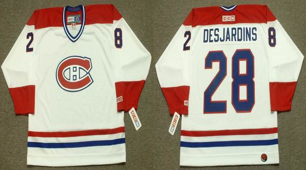 2019 Men Montreal Canadiens #28 Desjardins White CCM NHL jerseys->montreal canadiens->NHL Jersey